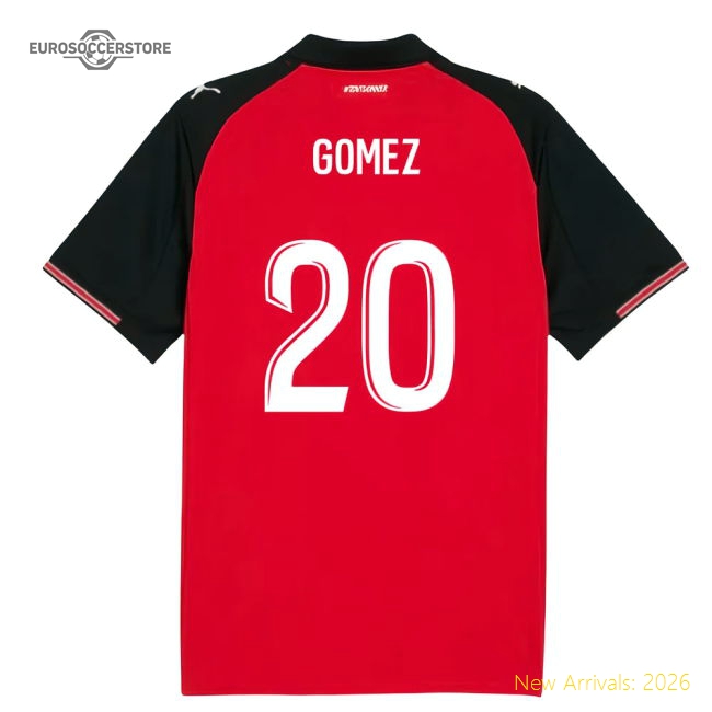 2025-2026 Stade Rennais Home Shirt (Gomez 20)-Vantage Point Soccer